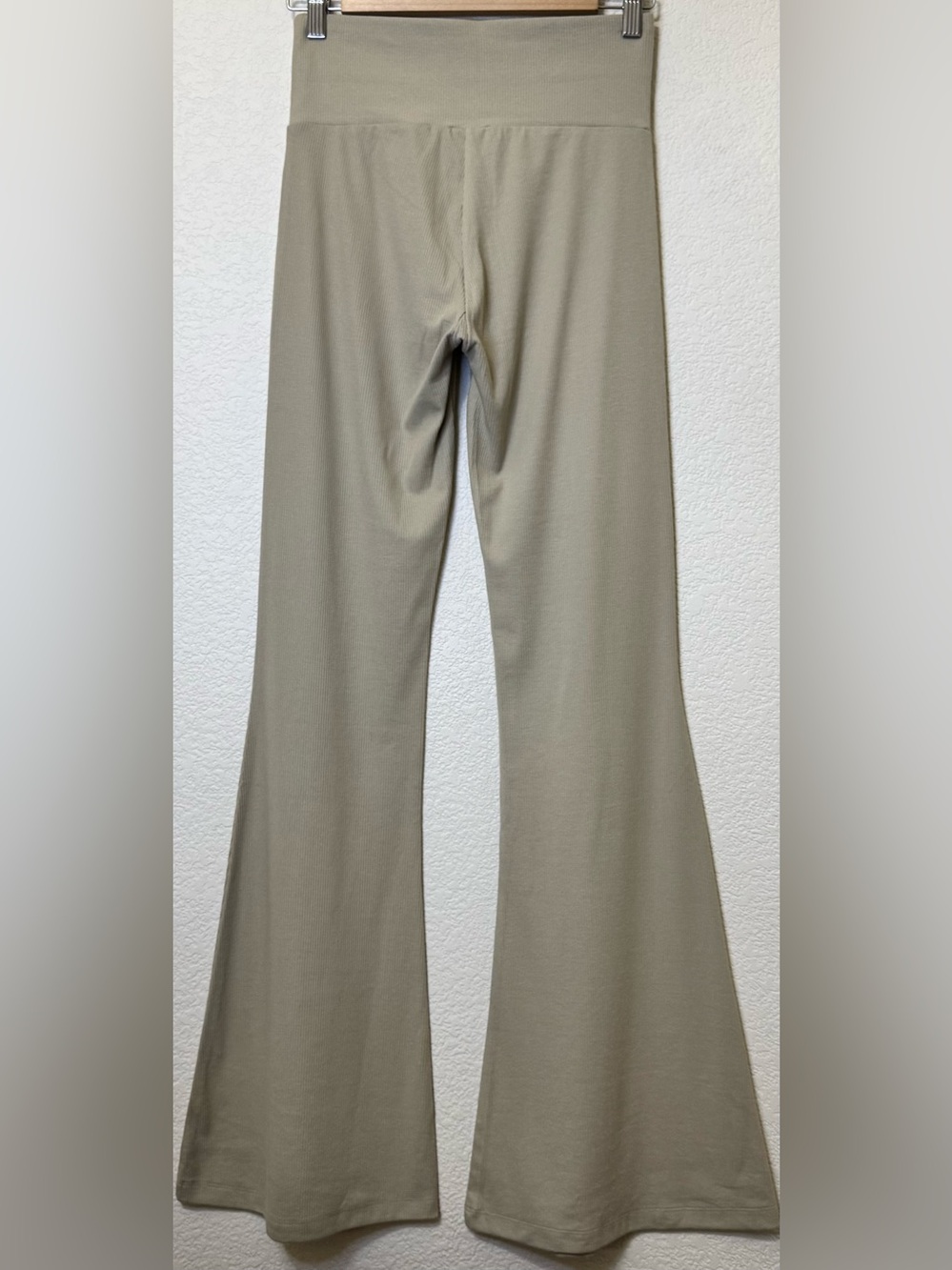 adidas Ribbed Matching Set | Stone Khaki | Flare Leggings + Crop Tank | Size S - Picture 3 of 8